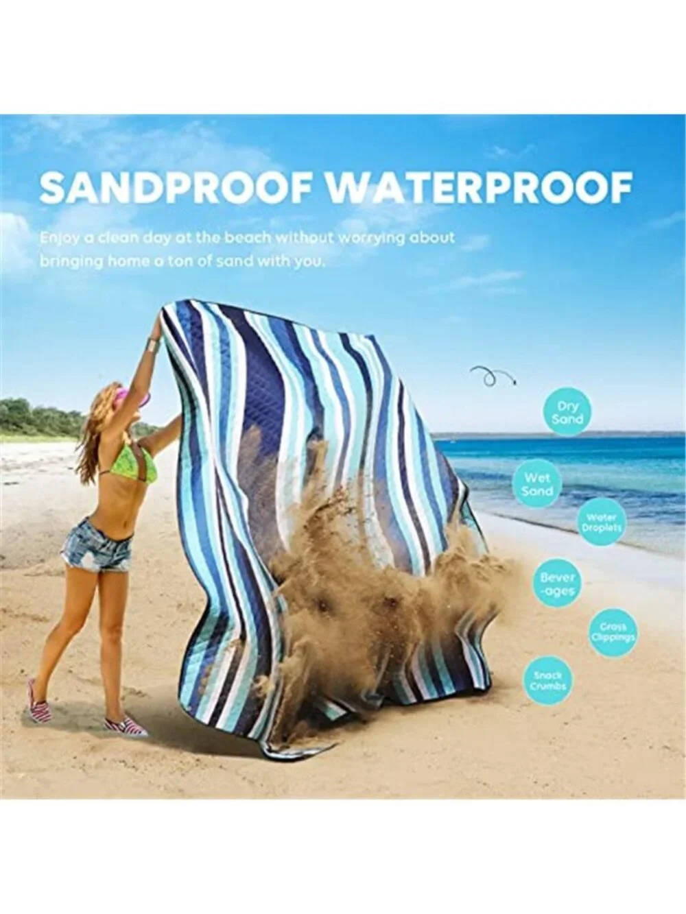 Extra Large Picnic Blanket Beach Blanket Waterproof Sandproof Camping Travel Mat